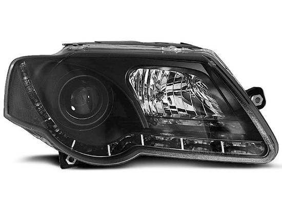 Передние фары tru drl black для VW Passat B6