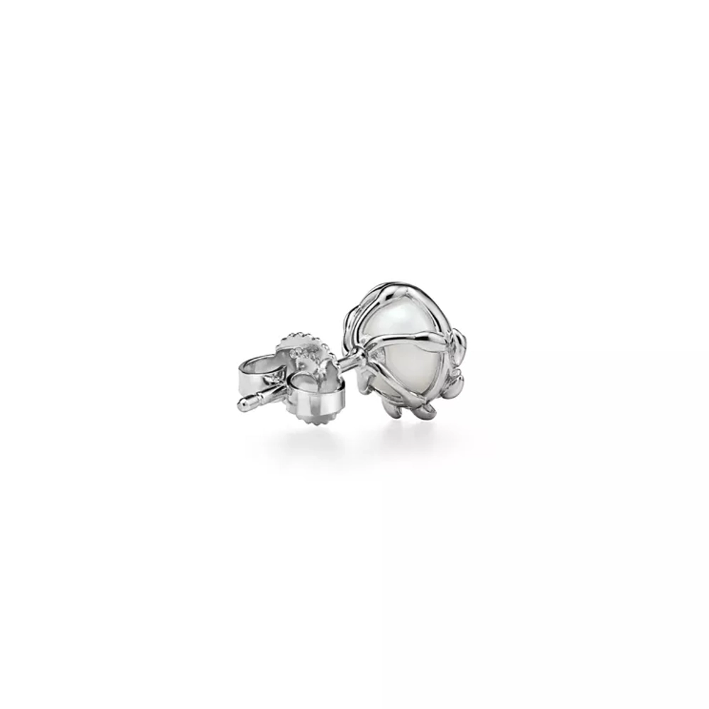 Серьги из серебра 925 с жемчугом 💠 Tiffany - Olive Leaf Pearl - В наличии