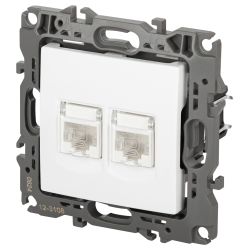 Розетка ЭРА Серия 12 12-3108-01М информационная двойная 2XRJ45 белый матовый | Эра 12
