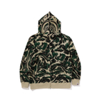 A Bathing Ape Marbling Camo Shark Relaxed Fit Full Zip Худи зеленый