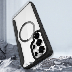 Чехол книжка черного цвета с MagSafe для Samsung Galaxy S26 Ultra, серия Skin X Pro Series от Dux Ducis