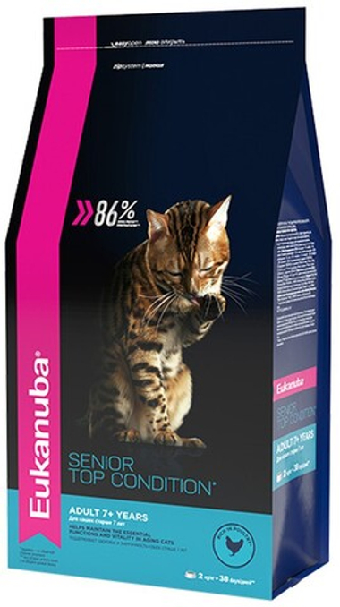 Eukanuba Adult 7+ Senior Top Condition Домашняя птица для кошек 2 кг
