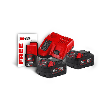 Энергокомплект Milwaukee M18 NRG-502: ДВА Аккумулятора M18 B5 FORGE, Аккумулятор M12 B2, Быстрое зарядное устройство M12-18 FC 4933459217
