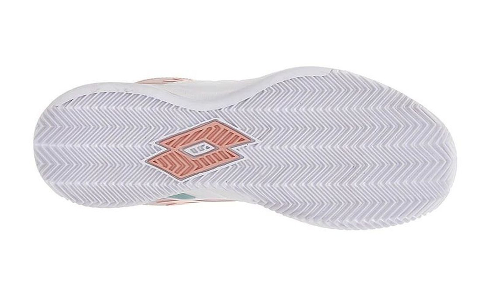 Женские теннисные кроссовки Lotto Mirage 100 II Clay - white/melon orange/peach melba