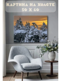 Картина на стену 40 X 50 Снежный пейзаж