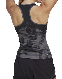 Женский топ теннисный Adidas Club Graphic Tank - grey five/black/carbon
