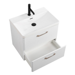 Подвесная тумба с раковиной Belbagno DUE 60 см., Bianco Lucido, DUE-600-2C-SO-BL-P + BB-8076-3-60