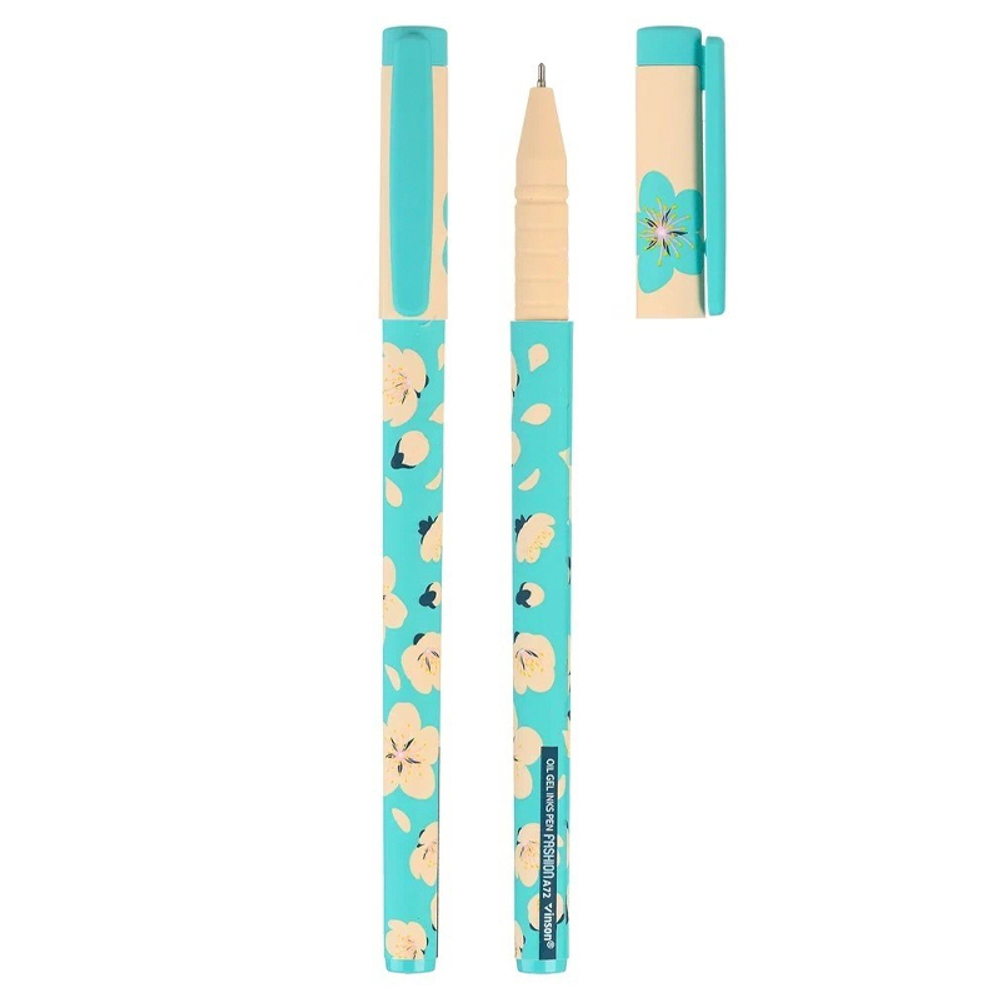 Ручка шариковая, масляная, Vinson, синие чернила, серия "Flower 2", 20 шт