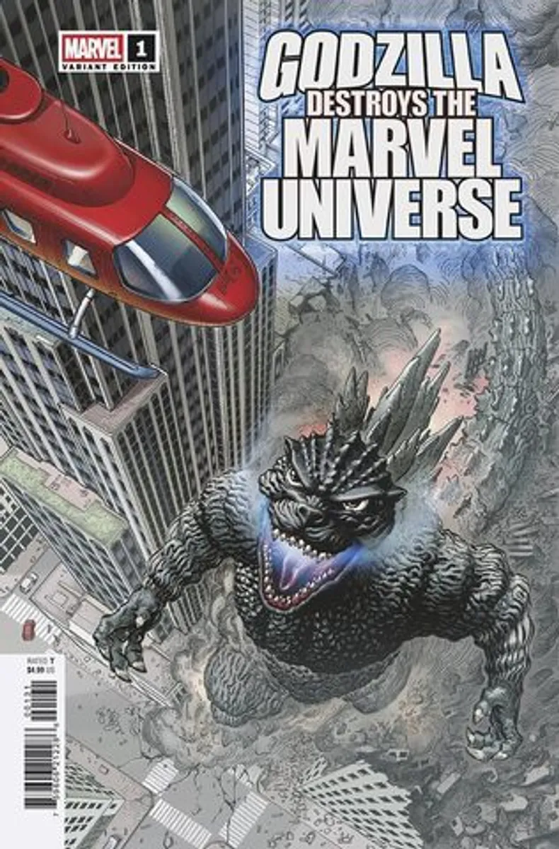 Godzilla Destroys The Marvel Universe #1 (Cover B)