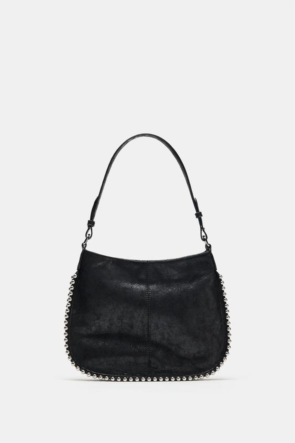 ZARA СУМКА С МЕТАЛЛИЧЕСКИМИ ДЕТАЛЯМИ, ЧЕРНЫЙ