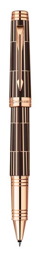 Ручка-роллер Parker Premier Luxury 2013, T560, цвет: коричневый и розовый золотистый (Brown PGT), стержень: чернила черного цвета, 1876378