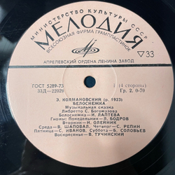 Винтажная виниловая пластинка LP Детская Сказка, Белоснежка, Э. Колмановский (СССР 1978) 10 дюймов