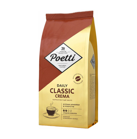Кофе в зернах Poetti Daily Classic Crema, 250 г (Поетти)