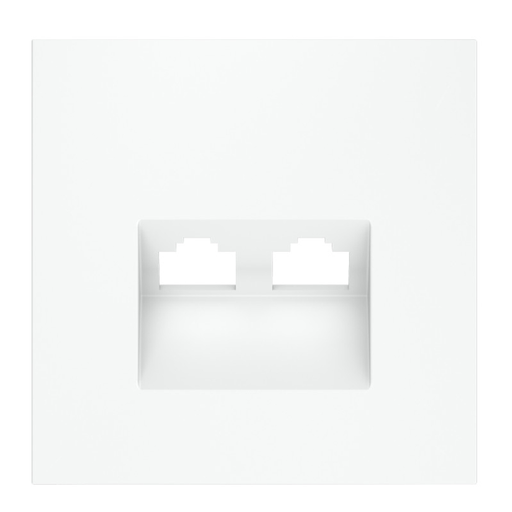 Накладка для розетки компьютерной двойной RJ45+RJ45 кат.6, S70 (белый матовый)