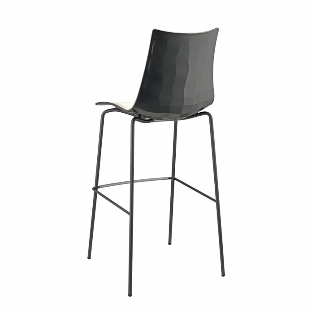 Стул барный пластиковый Scab Design Zebra Bicolore, белый, антрацит