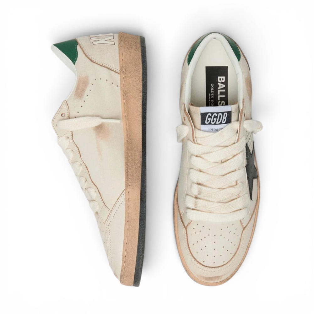 Мужские Golden Goose Ball Star with Black Leather Star and Green Leather Heel Tab