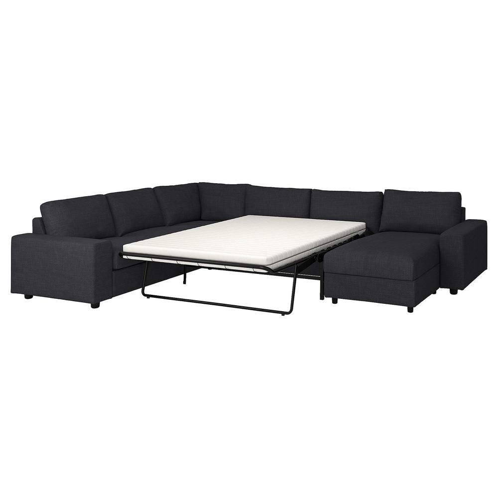IKEA VIMLE  (ИКЕА ВИМЛЕ)  -  Чехол на угловой раскладной диван, 5-местный с шезлонгом - с широкими подлокотниками/Hillared антрацит