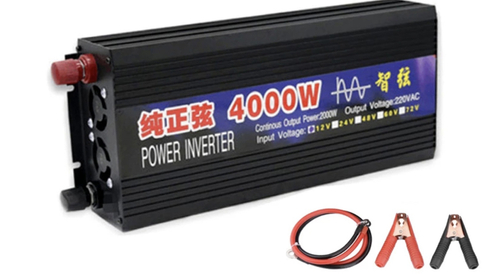 Инвертор 24V-220V 4000W ERO черный Иероглиф чистый синус
