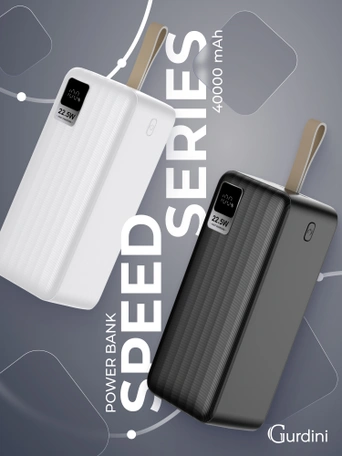 Дополнительный аккумулятор Gurdini Speed Series PD+LCD 22.5W GPPD-04W 40000 mAh White