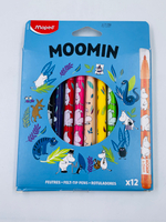Фломастеры разноцветные Moomin, смываемые, 12 штук