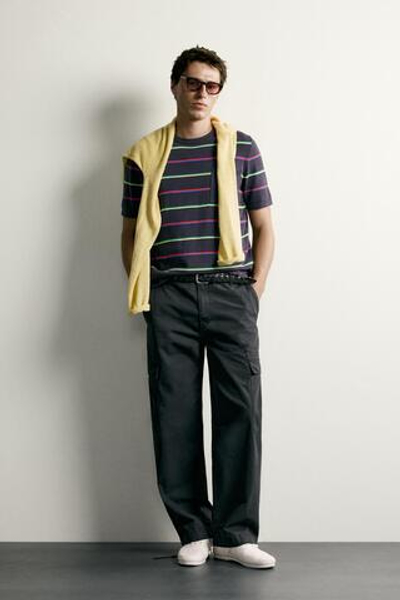 ФУТБОЛКА В ПОЛОСКУ ИЗ ЖАККАРДА — ZARA
