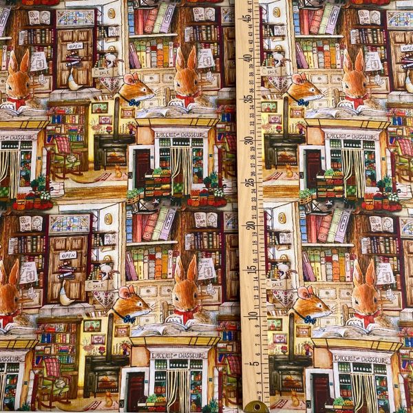 КНИЖНАЯ ИСТОРИЯ, КРОЛИК , отрез 50 см, 100% хлопок 2