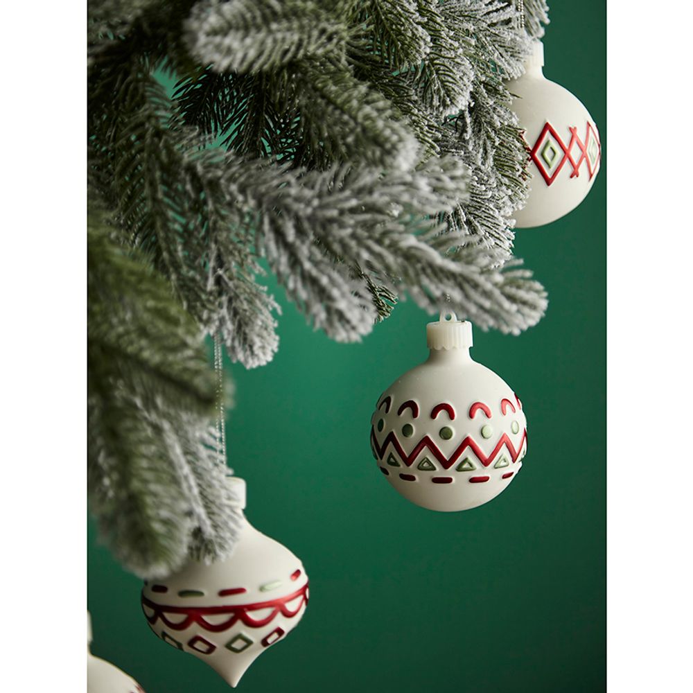 Набор ёлочных украшений с подсветкой Festive embroidery из коллекции New Year Essential, 4 шт.