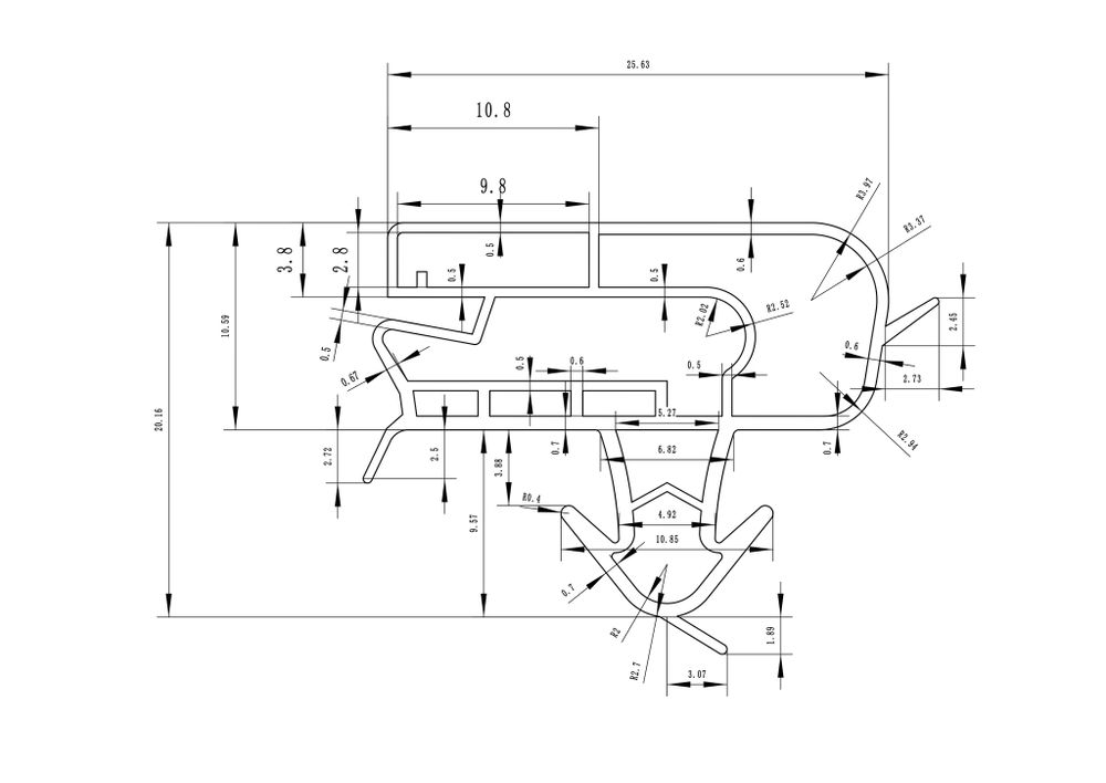 Уплотнитель для холодильника Samsung RSA1STWP м.к. 1610*370 мм(038/035 АНАЛОГ)