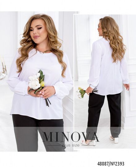 Блуза 2393-белый Minova Фото 1