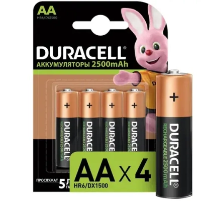 Аккумуляторные батарейки Duracell Recharge Ultra AA BL4 (2500 мАч, 4 шт)