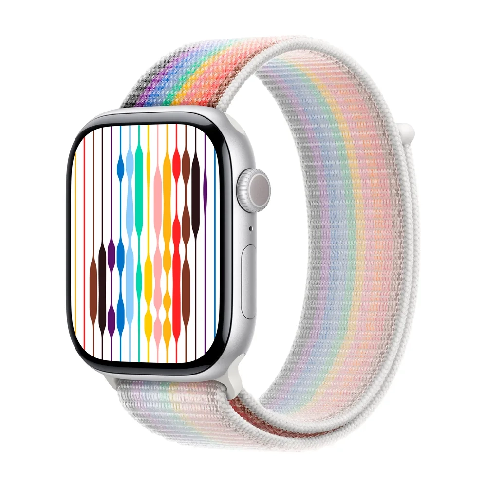 Умные часы Apple Watch Series 11 GPS, 46mm, Silver Aluminium Case with Pride Edition Sport Loop