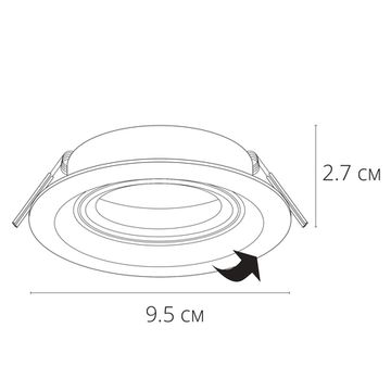 Точечный встраиваемый светильник 1*GU10 A2862PL-1WH белый Mira Arte Lamp