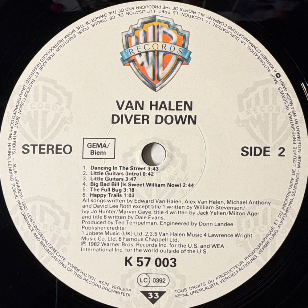 Van Halen – Diver Down (Германия 1982г.)