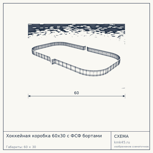Хоккейная коробка 60х30 с ФСФ бортами — от 1 310 000 ₽