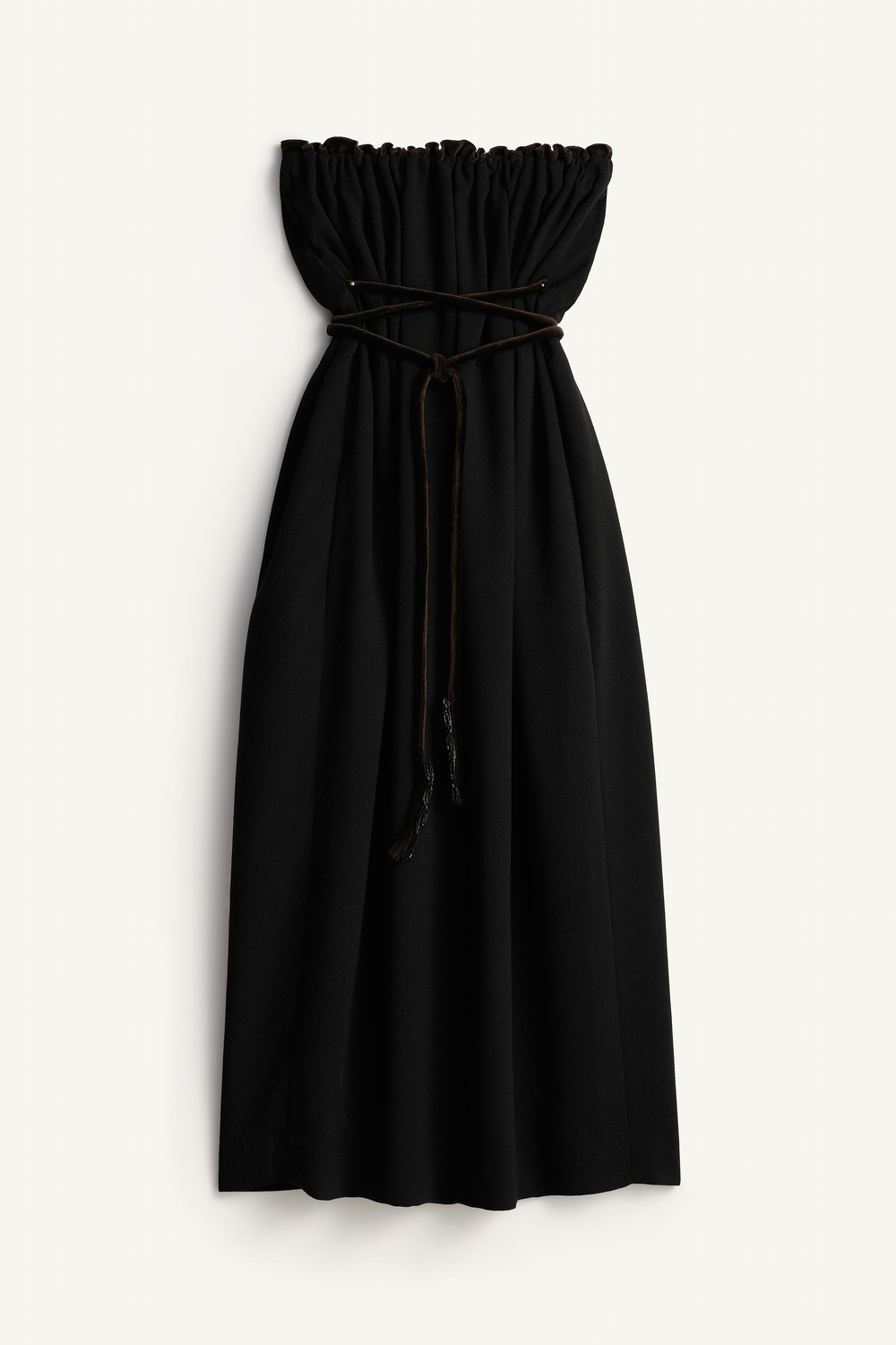 ZARA ПЛАТЬЕ МИДИ С ПОЯСОМ - LIMITED EDITION, ЧЕРНЫЙ