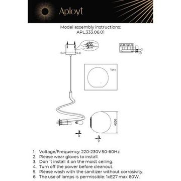 Светильник подвесной 1*Е27 APL.333.06.01 черный Dezire Aployt