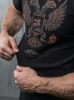 Футболка спортивная хлопковая мужская черная LEGENDA Герб