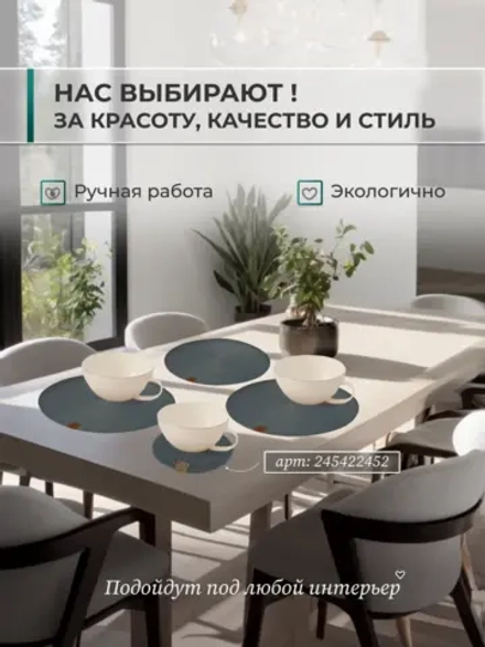Салфетки сервировочные на стол 30 см, плейсматы (2 шт.)