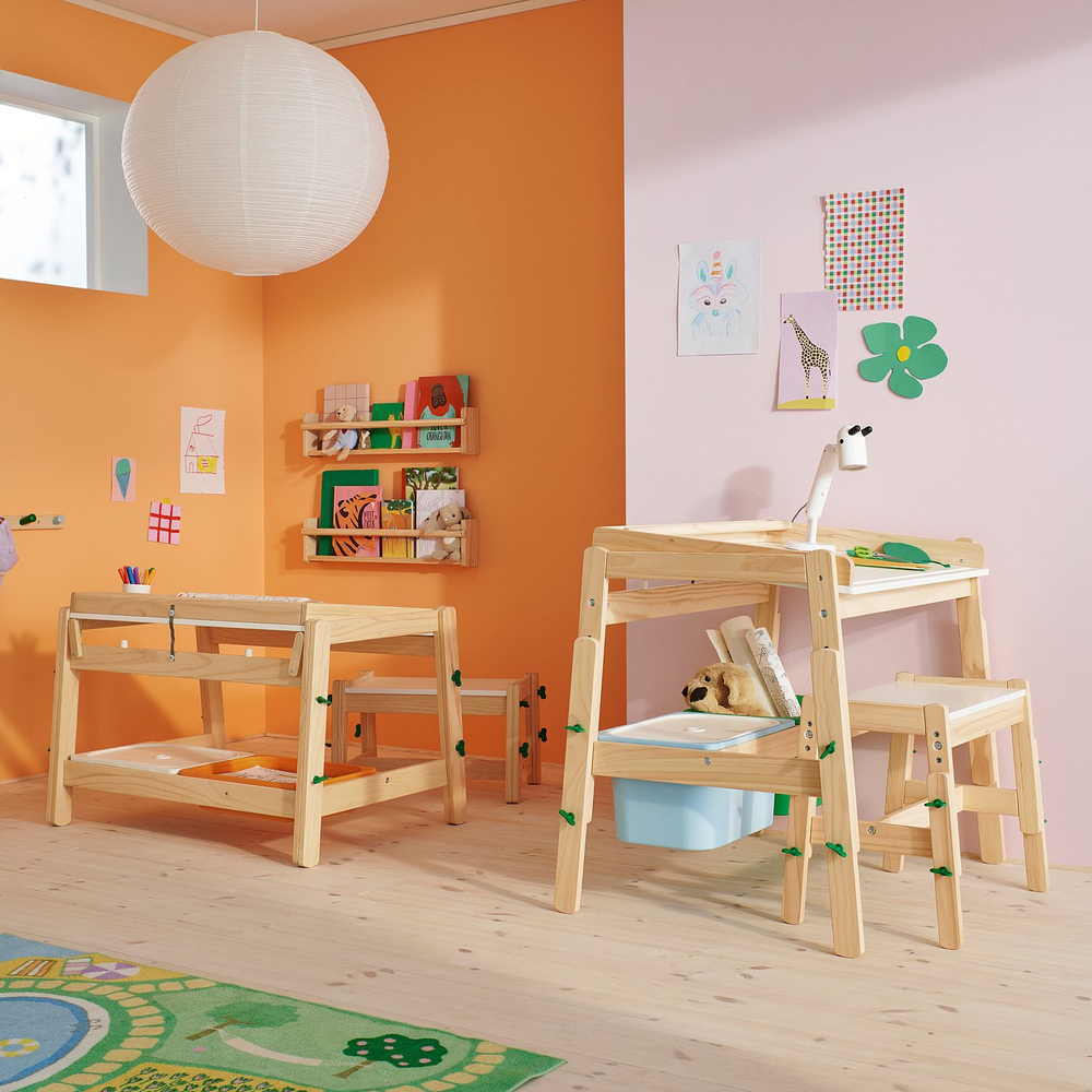 IKEA FLISAT  (ИКЕА ФЛИСАТ)  -  Скамья детская - регулировка высоты/зелёная