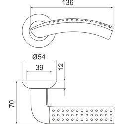 Ручка дверная ARMADILLO LIBRA LD26 SN/CP-3 матовый никель/хром (кв. 8х140) /31861/