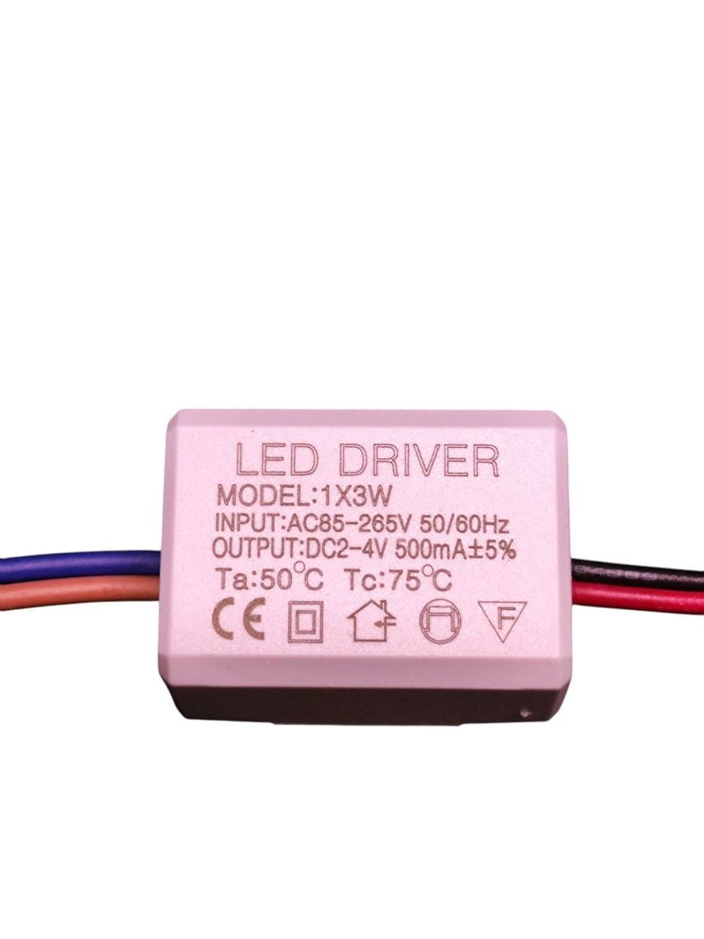Светодиодный драйвер Led Driver: 1-3W AC85-265V DC2-4V 500mA