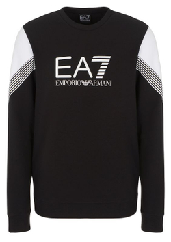 Мужская теннисная кофта EA7 Man Jersey Sweatshirt - black