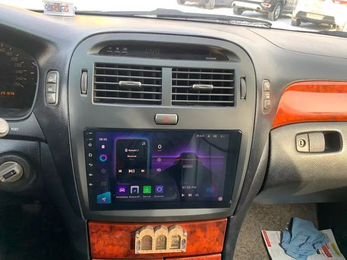 Магнитола для Lexus LS430, Toyota Celsior XF30 2000-2006 (ШГУ монохром) - Kuberg QLed, Android 13, Быстрейшая, CarPlay, SIM-слот