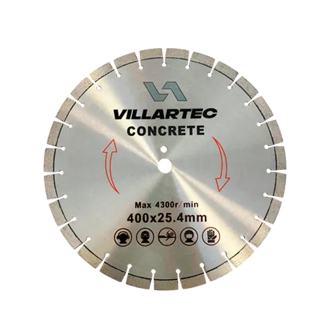 Диск алмазный отрезной по бетону 16 дюймов, 400 мм VILLARTEC 40/50, 257405000001