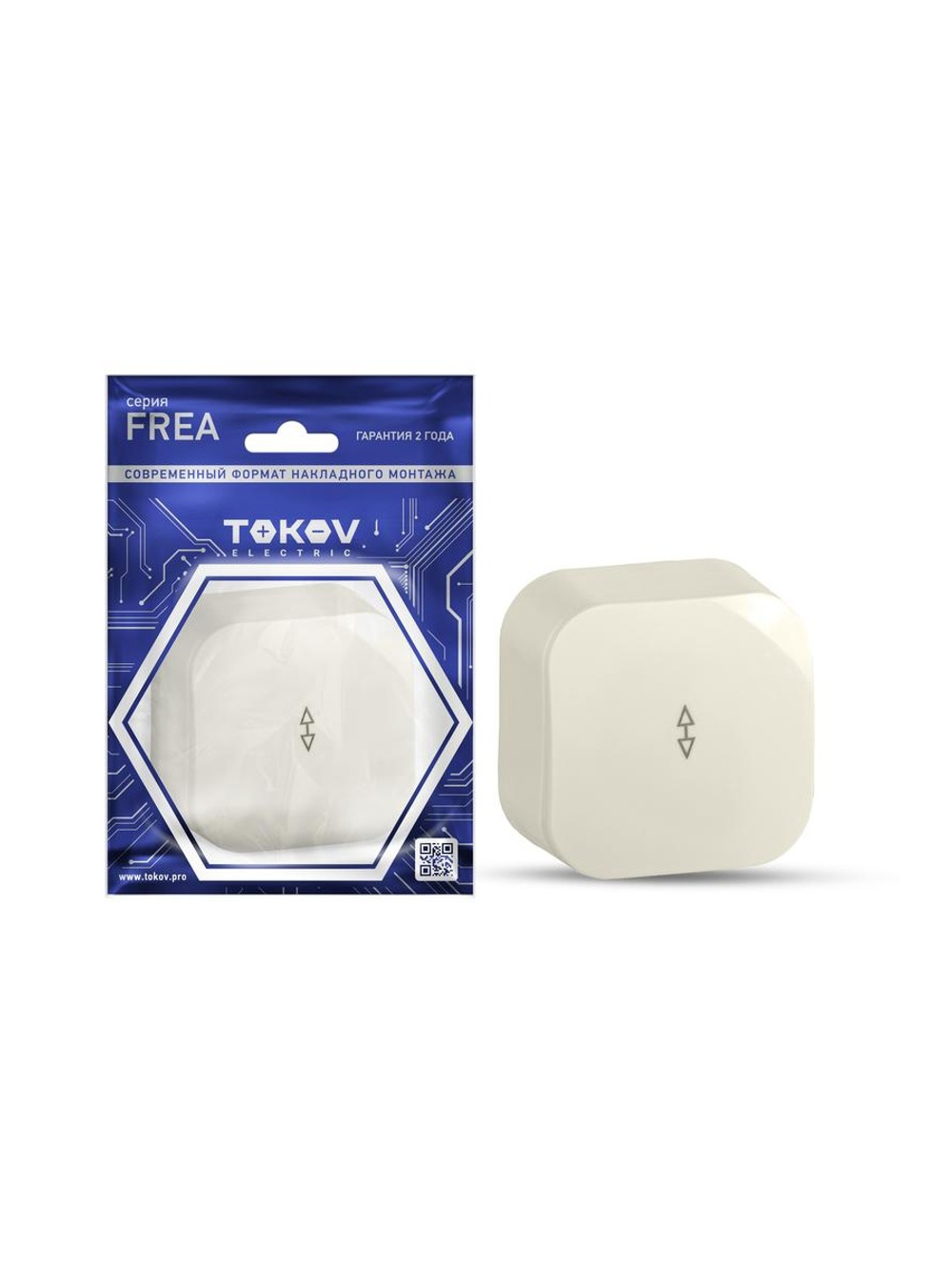 Переключатель 1-кл. ОП Frea 10А IP20 250В АБС-пластик беж. TOKOV ELECTRIC TKE-FR-P1-C02