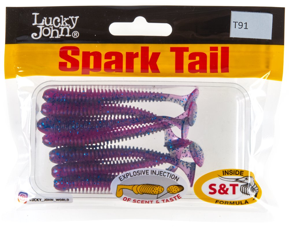 Мягкая съедобная приманка LJ Pro Series Spark Tail 3,0 in (76 мм), цвет T91, 7 шт, арт. 140167-T91