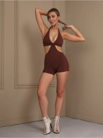 Комбинезон спортивный для фитнеса и танцев короткий