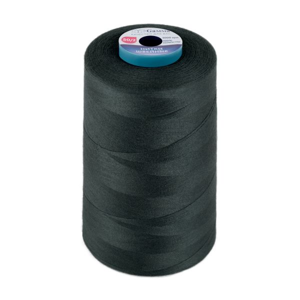 Нитки универсальные Gamma 50/2, 4570 м (5000 ярд) / 1 кат., 350 т.т.серый