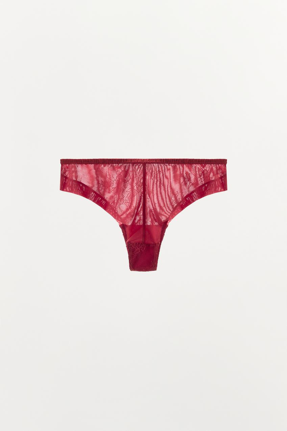 ZARA КРУЖЕВНЫЕ ТРУСЫ, ТЕМНО-РОЗОВЫЙ