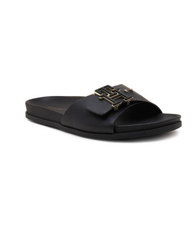 Кожаные шлепанцы th hardware Tommy Hilfiger - черный(FW0FW07940)